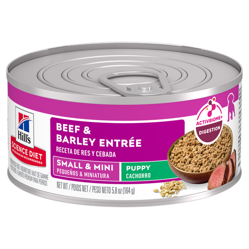 Hill's Science Diet - Entrée de Boeuf et Orge - Nourriture Humide pour Chiots de Mini et Petites Races