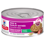 Hill's Science Diet - Chiot Miniature & Petite Race Entrée de Boeuf et Orge - Nourriture Humide pour Chiens