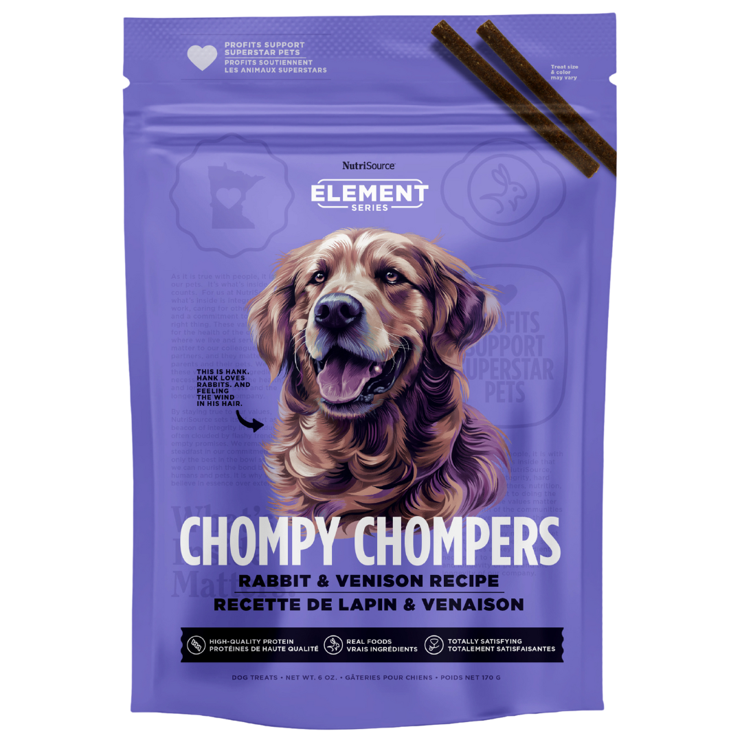 NutriSource Element Chompy Chompers - Lapin et Venaison - Gâteries Tendres pour Chiens