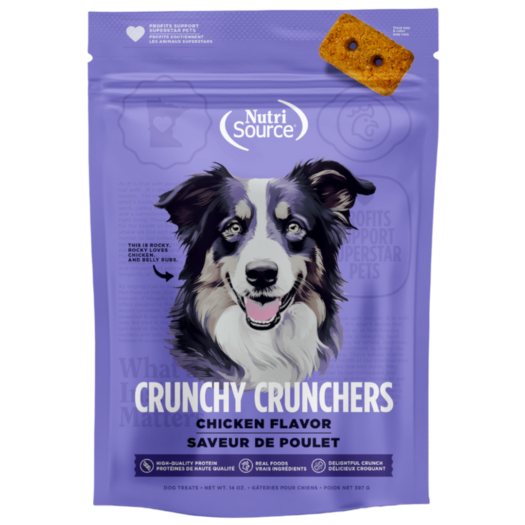 NutriSource Crunchy Crunchers - Saveur de Poulet - Biscuits Sans Grains pour Chiens