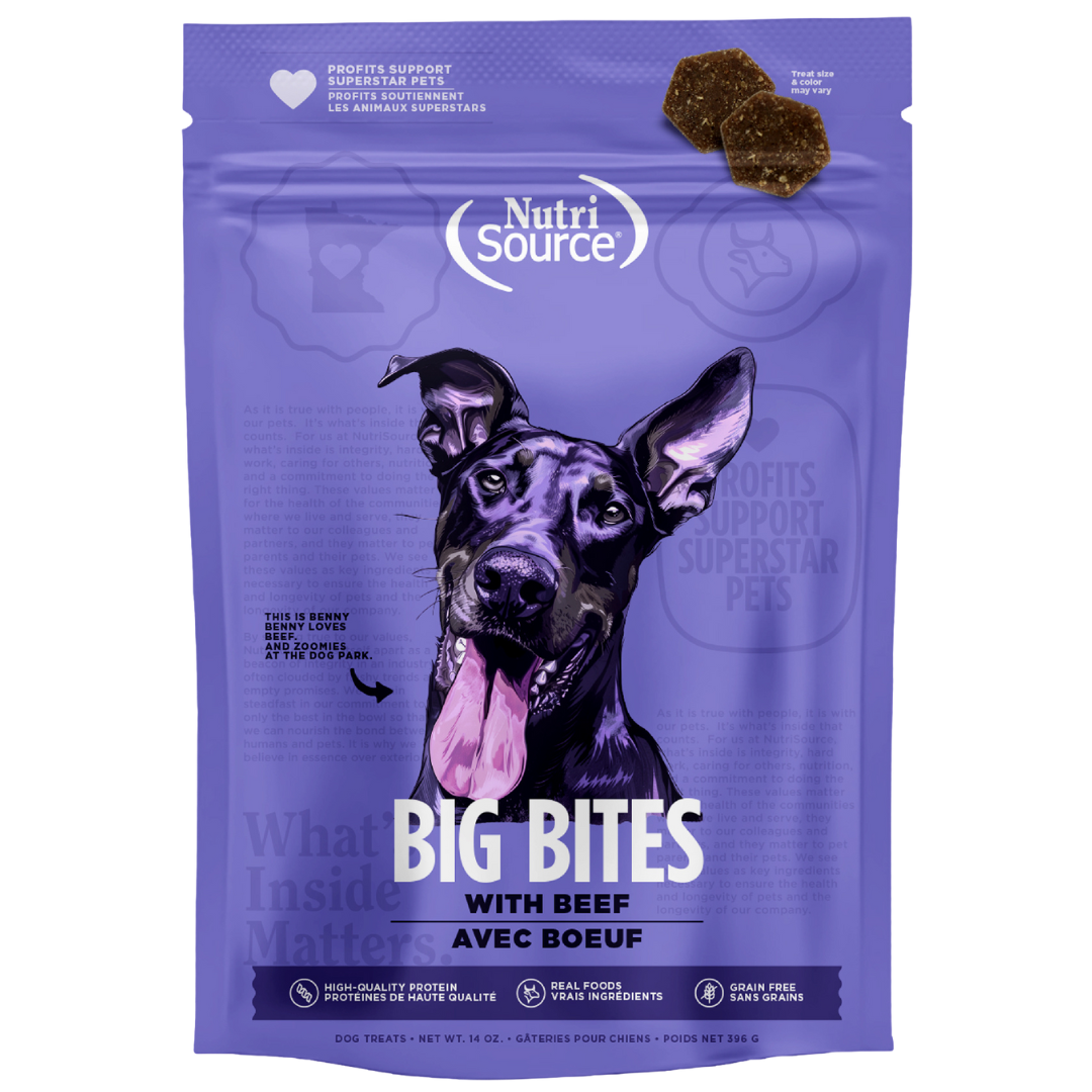NutriSource - Grosses Bouchées de Boeuf - Gâteries d'Entraînement pour Chiens