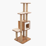 Catit Vesper - Arbre à Chat - Meuble V-High Base en Bois de Noyer XL (77.5 x 58 x 158 cm)