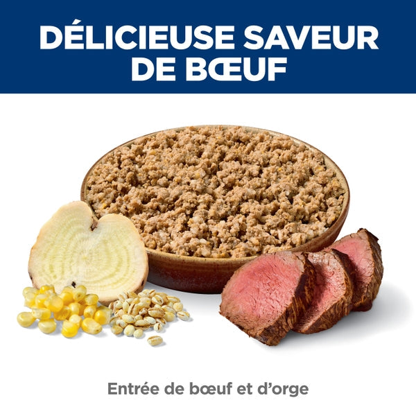 Hill's Science Diet - Entrée de Boeuf et Orge - Nourriture Humide pour Chiens Adultes 1-6 Ans