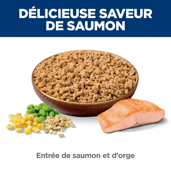 Hill's Science Diet - Entrée de Saumon et Orge - Nourriture Humide pour Chiens Adultes 1-6 Ans