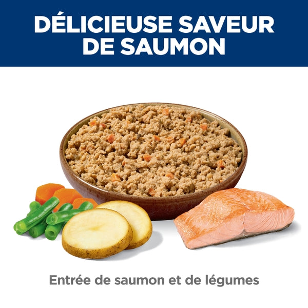 Hill's Science Diet - Chien Estomac et Peau Sensible Ragoût de Saumon et Légumes - Nourriture Humide pour Chiens