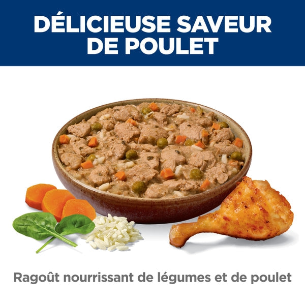 Hill's Science Diet - Poids Parfait - Ragoût de Légumes et Poulet - Nourriture Humide pour Chiens