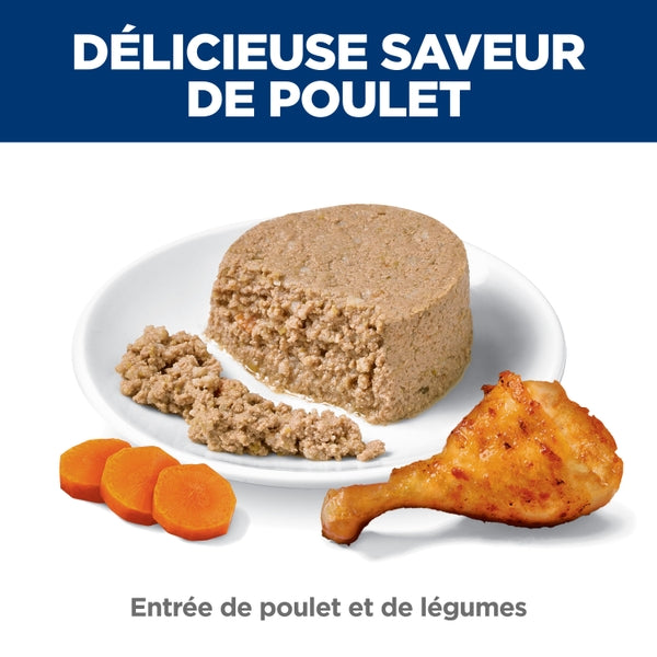 Hill's Science Diet - Estomac et Peau Sensibles - Entrée de Poulet et Légumes - Nourriture Humide pour Chats Adultes