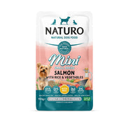 Naturo Mini - Chien Saumon, Riz et Légumes - Nourriture Humide en Pochette pour Chiens