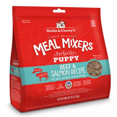 Stella & Chewy's Meal Mixers - Chiot Boeuf et Saumon - Nourriture Sèche Lyophilisée Sans Grains pour Chiens