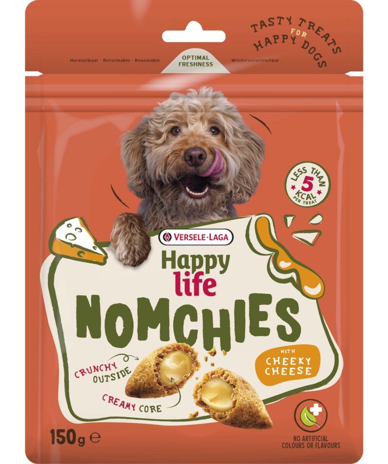 Versele-Laga Happy Life - Nomchies au Fromage - Gâteries Croustillant à l'Extérieur et Crémeux à l'Intérieur pour Chiens