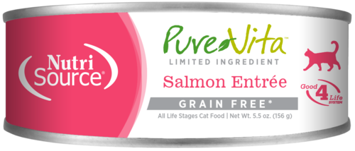 NutriSource PureVita - Chat Pâté de Saumon à Ingrédients Limités - Nourriture Humide Sans Grains pour Chats