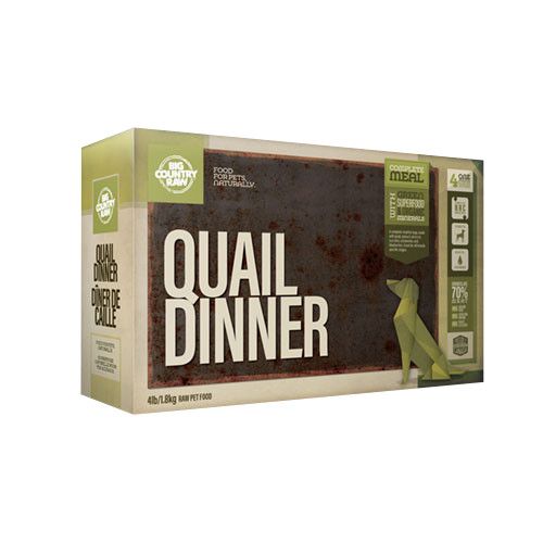 Big Country Raw - Dîner de Caille - Nourriture Crue Congelée pour Chiens