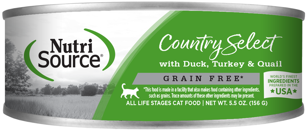 NutriSource - Country Select - Canard, Dinde et Caille - Nourriture Humide Sans Grains en Pâté pour Chats & Chatons
