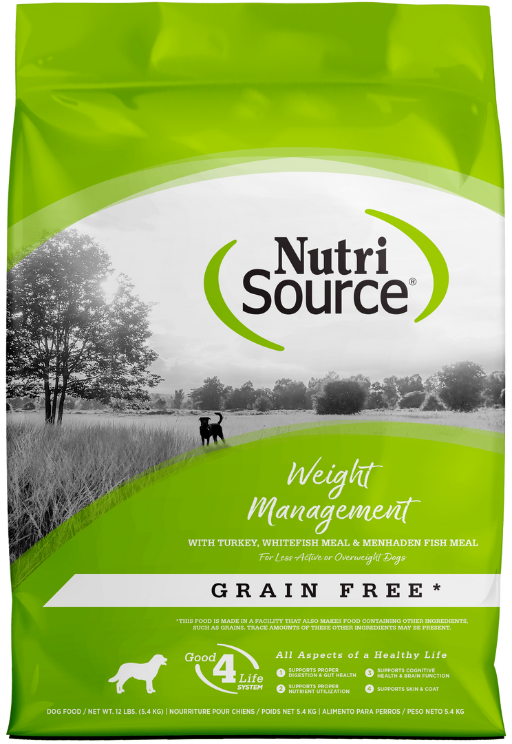NutriSource - Chien Gestion du Poids Dinde et Poisson - Nourriture Sèche Sans Grains pour Chiens