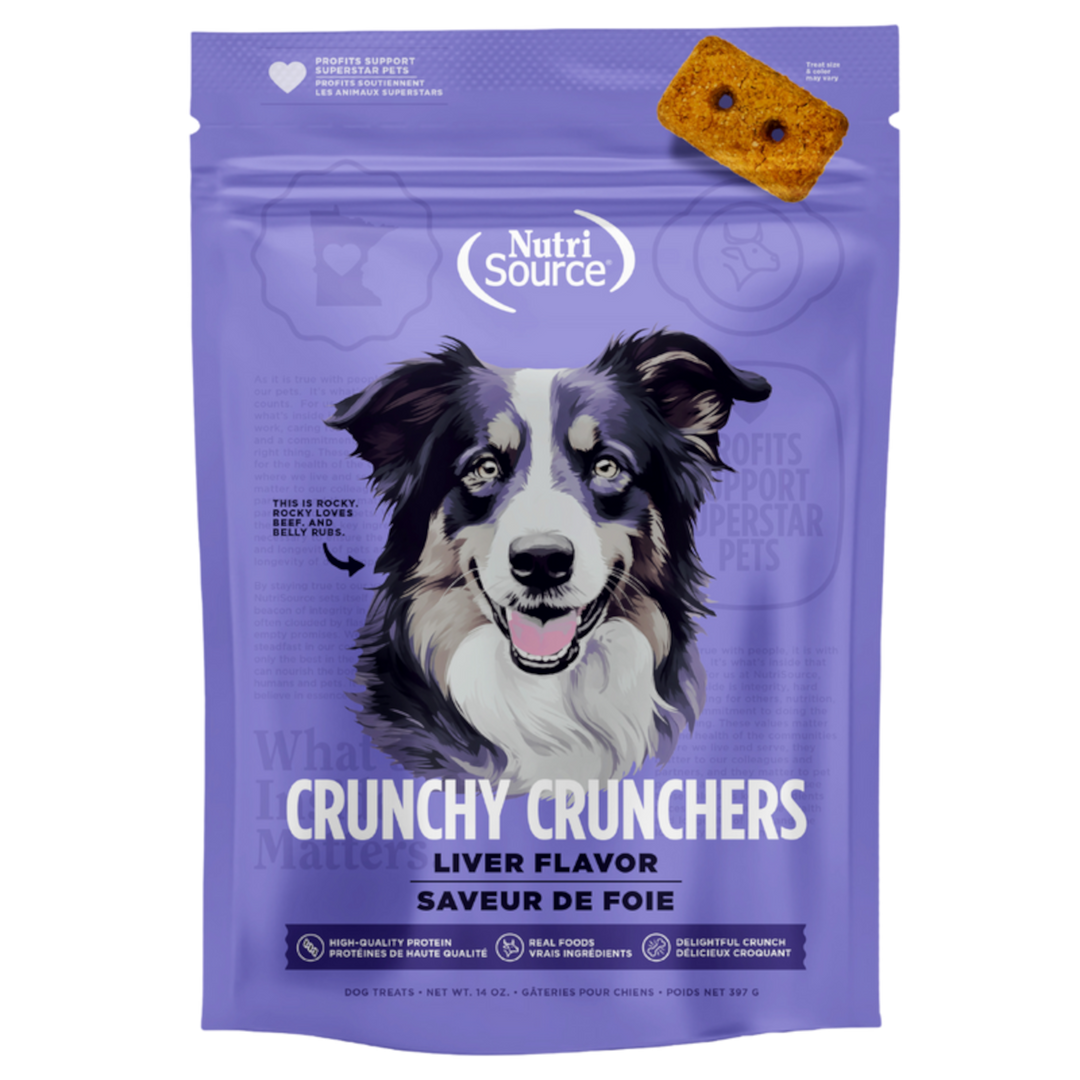 NutriSource Crunchy Crunchers - Saveur de Foie - Biscuits Sans Grains pour Chiens