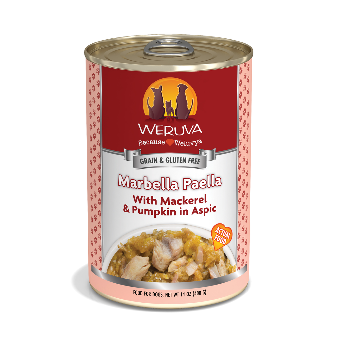 Weruva Classic - Marbella Paella - Maquereau et Citrouille en Gelée - Nourriture Humide Sans Grains pour Chiens