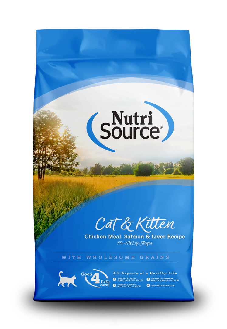 NutriSource - Chat & Chaton Poulet, Saumon et Foie - Nourriture Sèche pour Chats