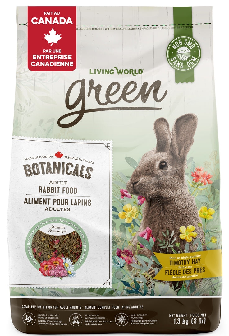 Living World Green - Granulés Botanicals pour Lapins Adultes - Nourriture pour Lapins