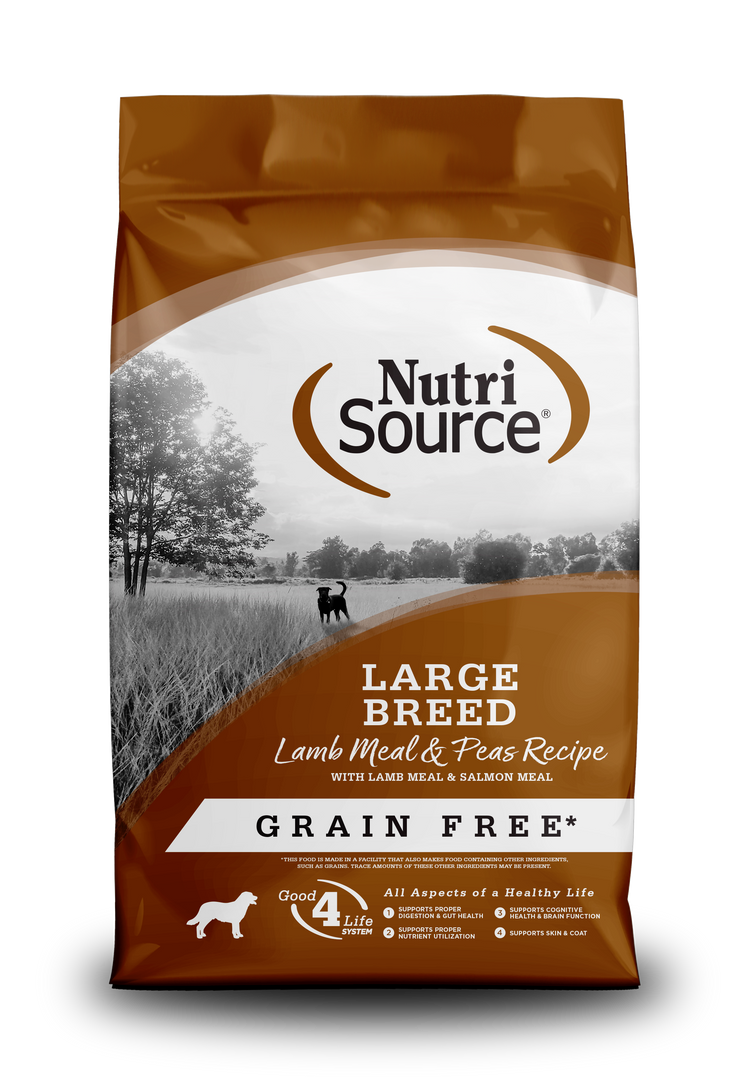NutriSource - Chien Grande Race Agneau et Pois - Nourriture Sèche Sans Grains pour Chiens
