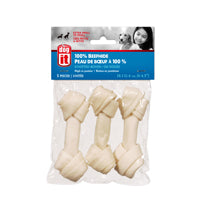 Dogit - Os de Cuir Blanc Noué, Peau de Boeuf 100% - Gâteries pour Chiens