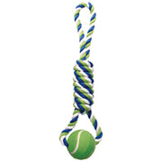 Dogit - Corde de Coton en Spirale avec Balle de Tennis 46 cm - Jouet Interactif à Mâcher pour Chiens