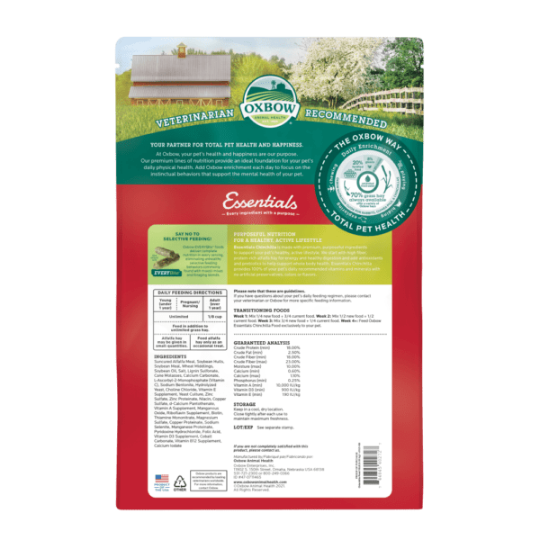 Oxbow Essentials - Nourriture pour Chinchillas - Nourriture pour Chinchillas