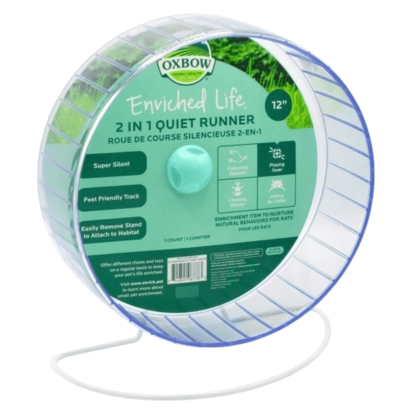 *OXBOW Jouet Rongeur Jeu Exercise Roue de Course 2 en 1 Silencieuse 12"