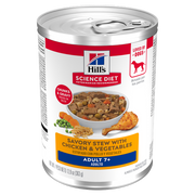 Hill's Science Diet - Ragoût de Poulet et Légumes - Nourriture Humide pour Chiens Adultes 7+ Ans