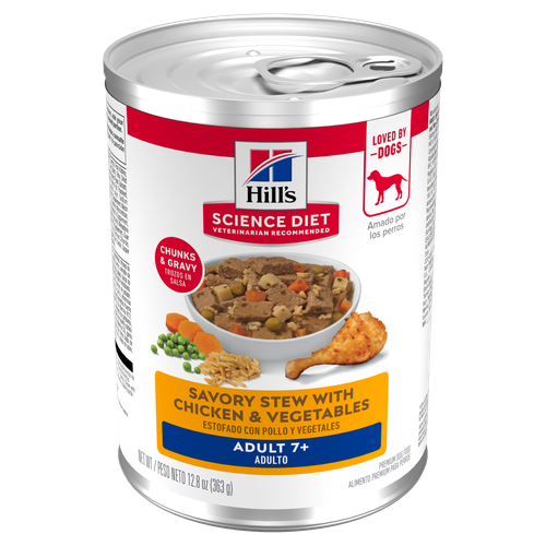 Hill's Science Diet - Chien Senior 7+ Ragoût de Poulet et Légumes - Nourriture Humide pour Chiens