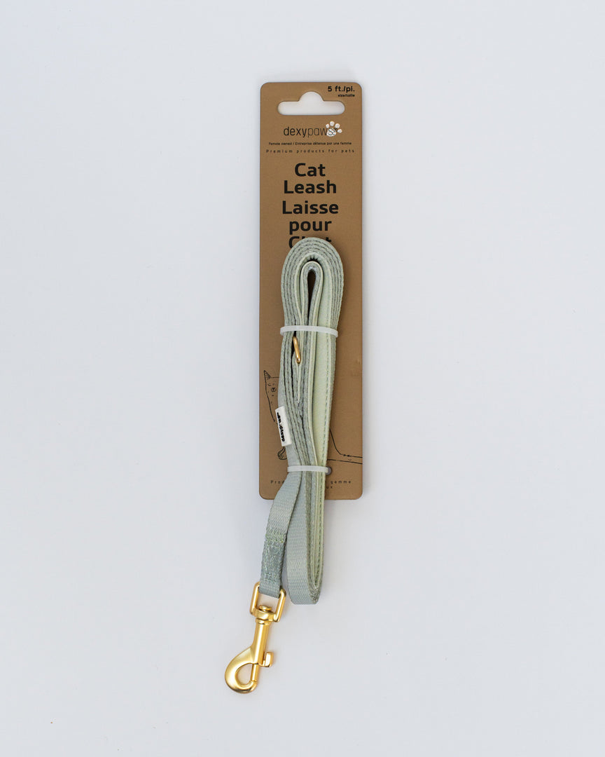 DEXYPAWS Chat Laisse Polyester 5' Vert Sauge