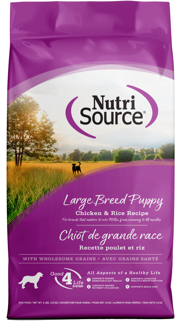 NutriSource - Chiot Grande Race - Poulet et Riz - Nourriture Sèche pour Chiens