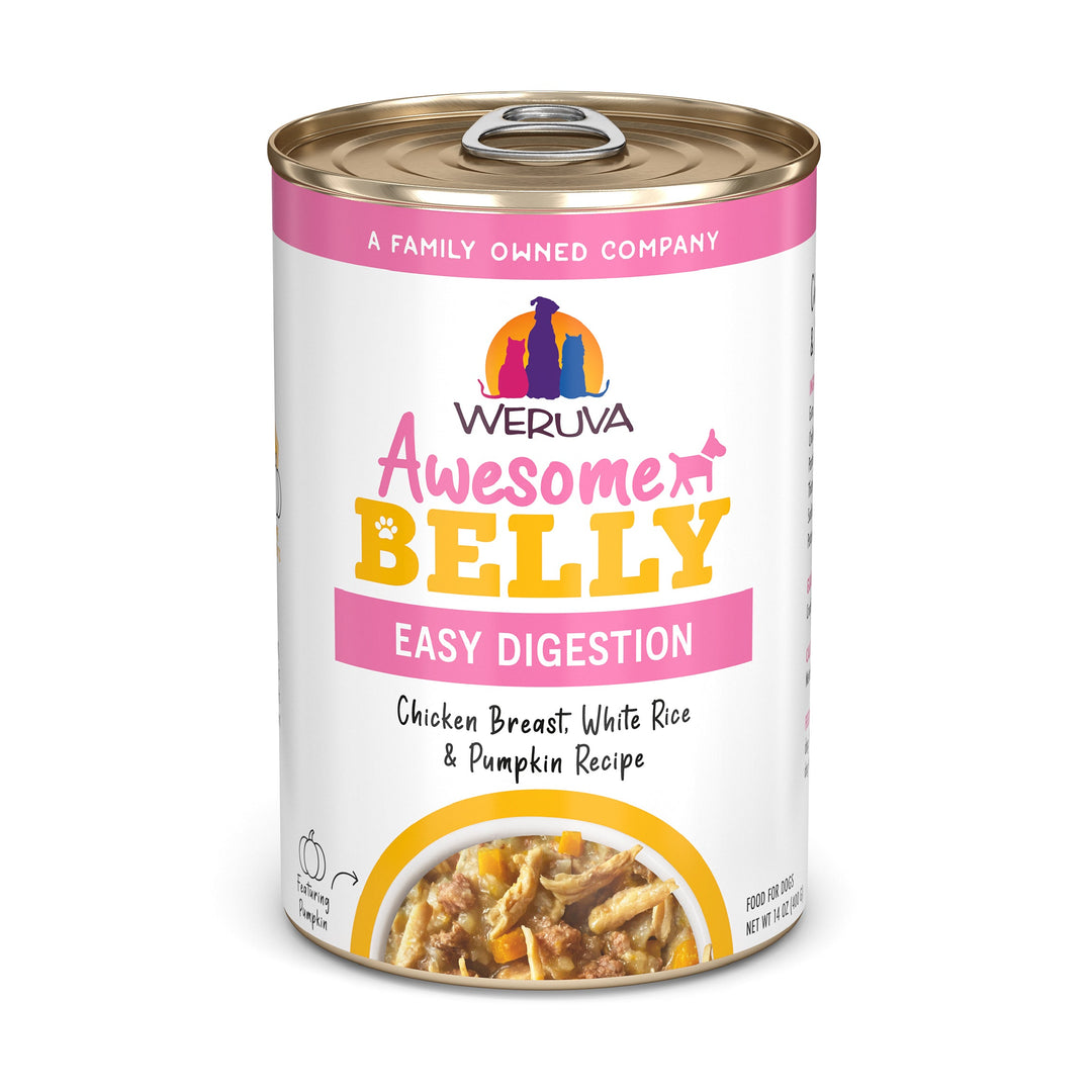Weruva Functional - Awesome Belly, Digestion Facile - Poitrine de Poulet, Riz Blanc et Citrouille - Nourriture Humide pour Chiens