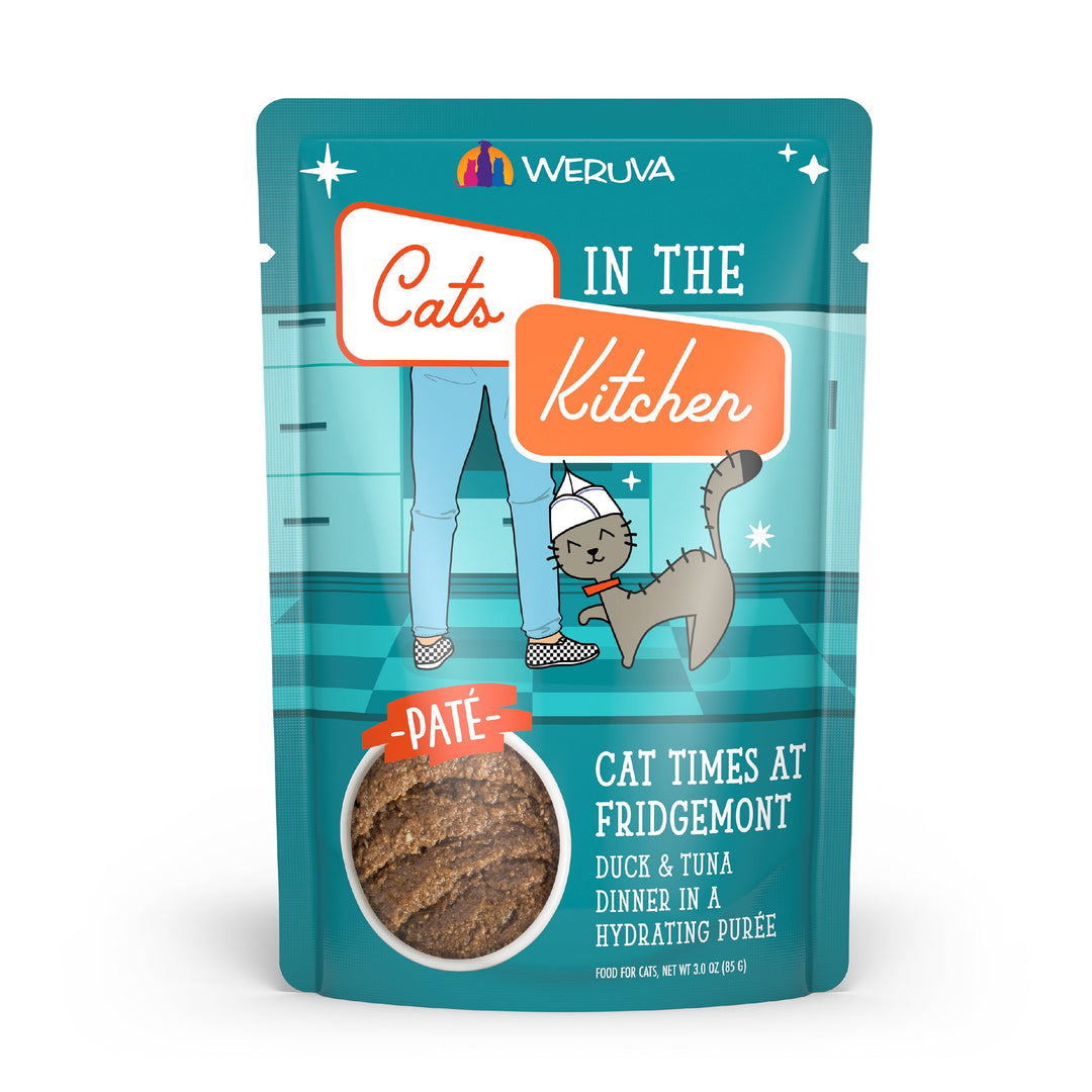 Weruva Cats in the Kitchen - Cat Times at Fridgemont! - Pâté de Canard et Thon dans une Purée Hydratante - Nourriture Humide Sans Grains pour Chats en Sachet