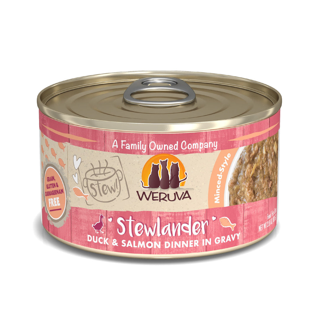 Weruva - Chat "Stewlander" Canard et Saumon en Sauce - Nourriture Humide Sans Grains pour Chats