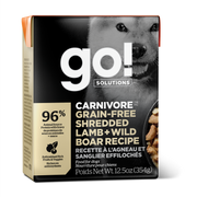 GO! CARNIVORE Chien Agneau & Sanglier Éffilochés SG 354g