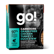GO! CARNIVORE Chien Ragoût Poulet, Dinde & Canard SG 354g