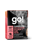 GO! CARNIVORE Chat Tetra Pak Pâté Saumon & Morue SG 182g