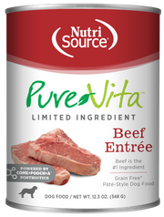 NutriSource PureVita - Chien Pâté de Boeuf à Ingrédients Limités - Nourriture Humide Sans Grains pour Chiens