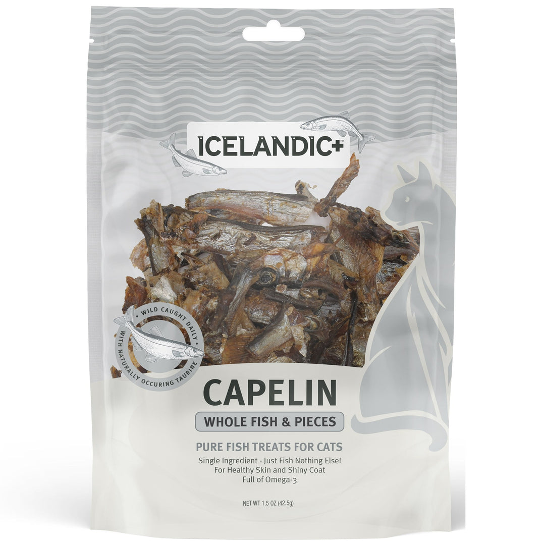 Icelandic+ Capelan Entier et en Morceaux - Gâteries Sans Grains Séchées à l'Air pour Chats