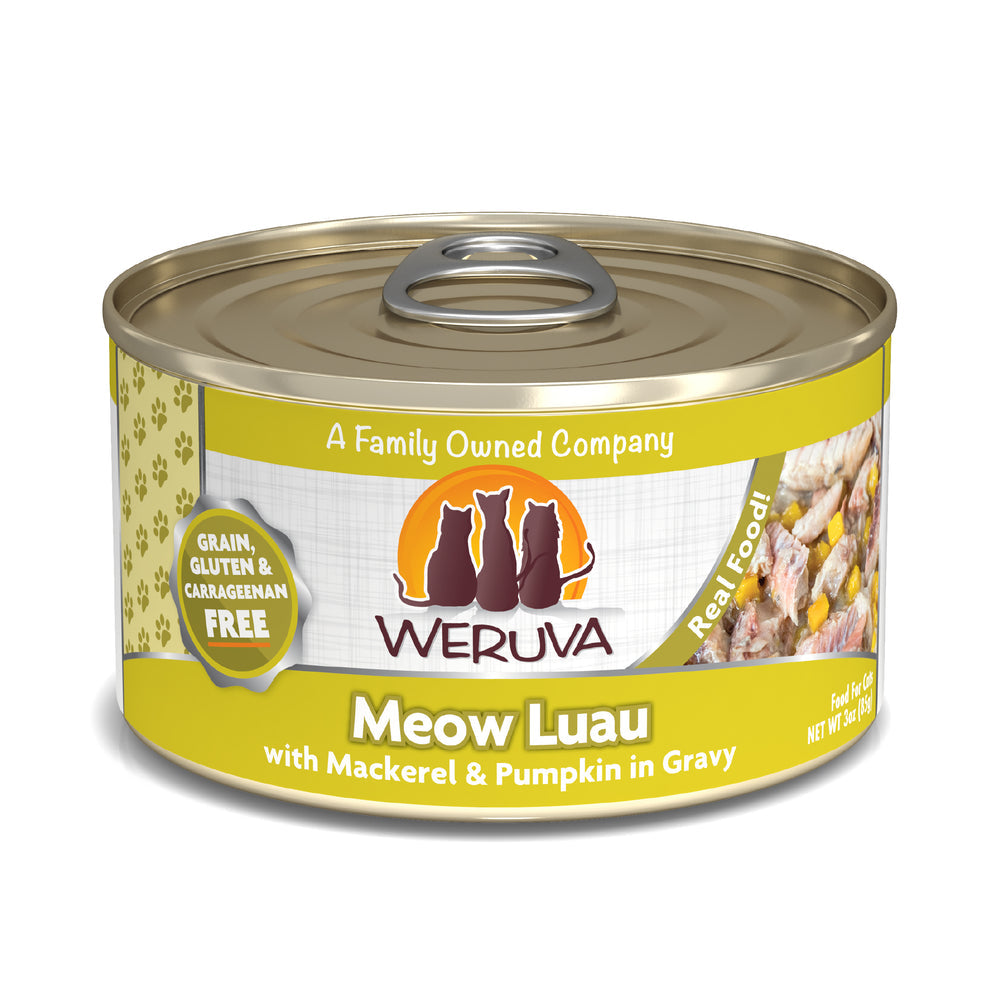 Weruva Classic - Meow Luau - Maquereau et Citrouille en Sauce - Nourriture Humide Sans Grains pour Chats