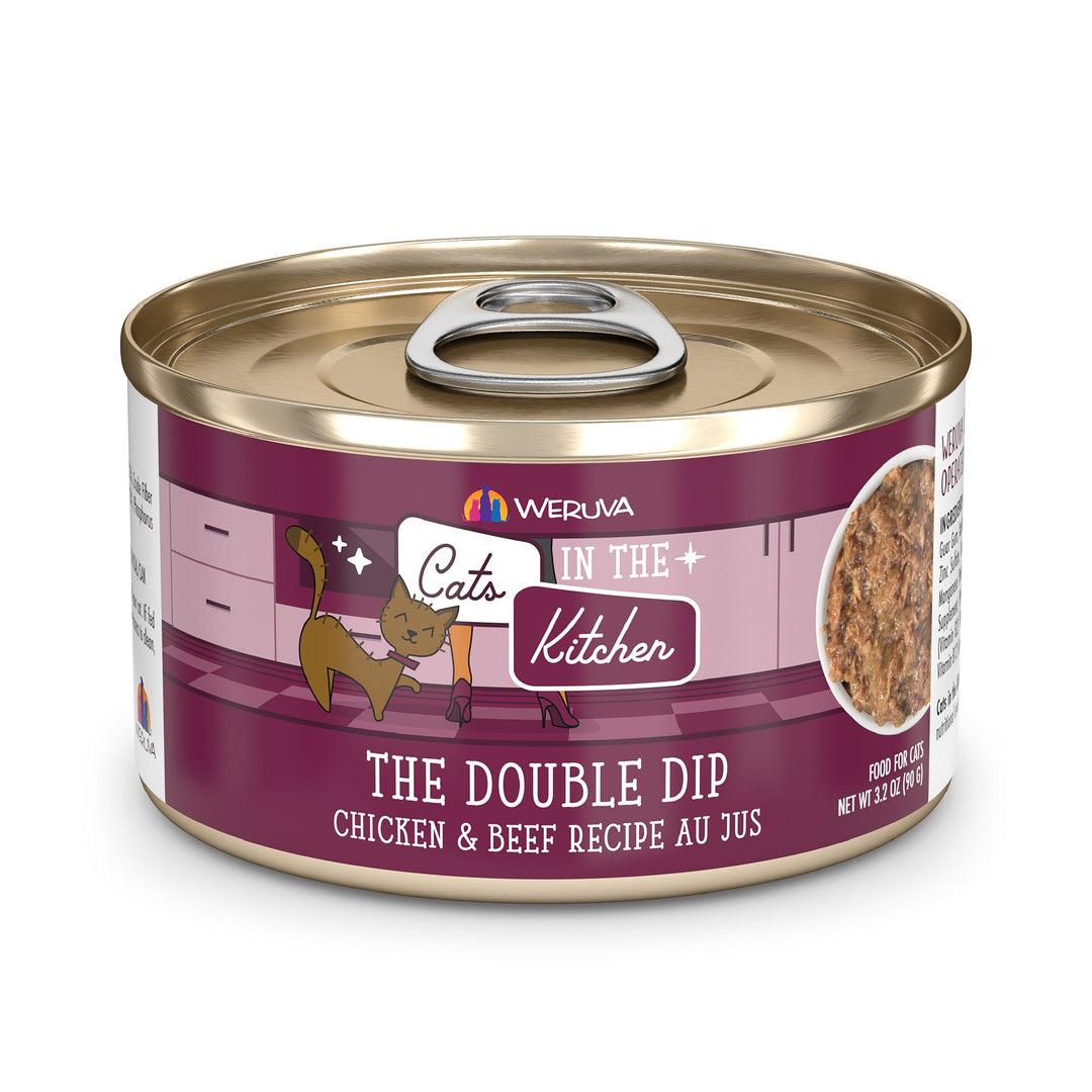Weruva Cats in the Kitchen - The Double Dip - Poulet et Boeuf au Jus - Nourriture Humide Sans Grains pour Chats
