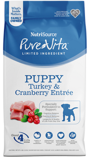 NutriSource PureVita - Chiot Dinde et Canneberge - Nourriture Sèche à Ingrédients Limités pour Chiens