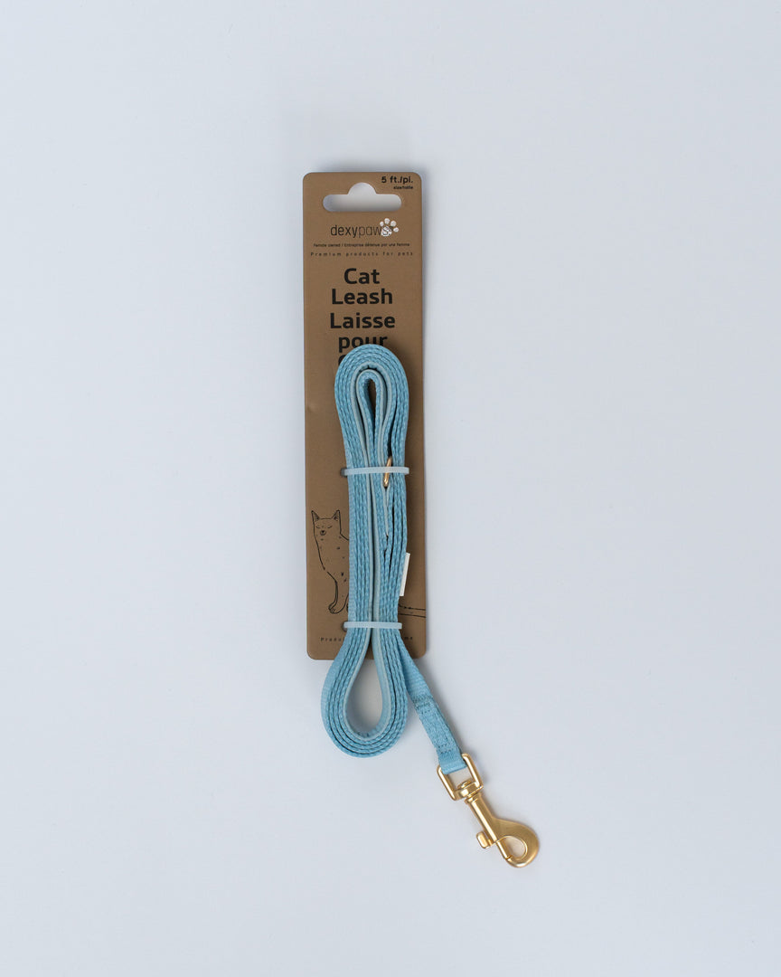 DEXYPAWS Chat Laisse Polyester 5' Bleu Ciel