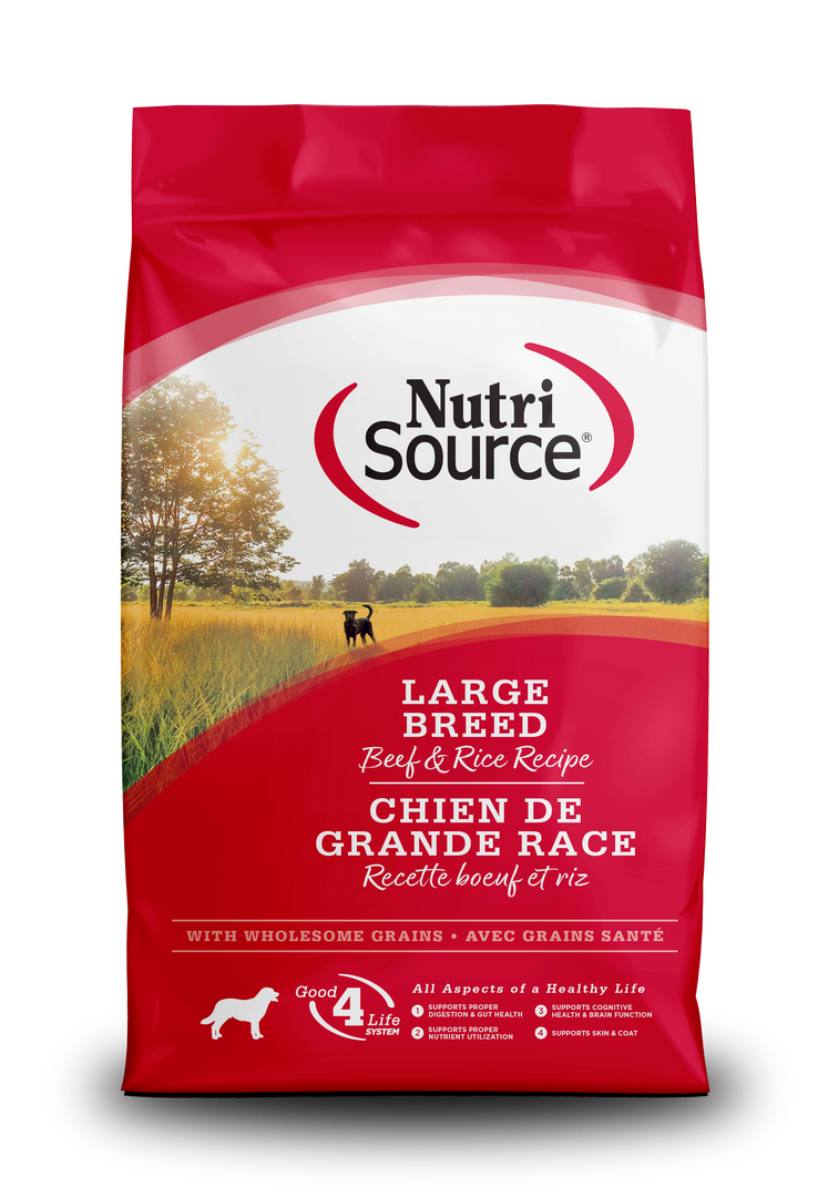 NutriSource - Chien Grande Race - Boeuf et Riz - Nourriture Sèche pour Chiens