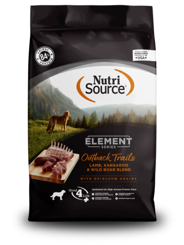 NutriSource Element Series - Chien Outback Trails Agneau, Kangourou et Sangliers avec Grains Anciens - Nourriture Sèche pour Chiens