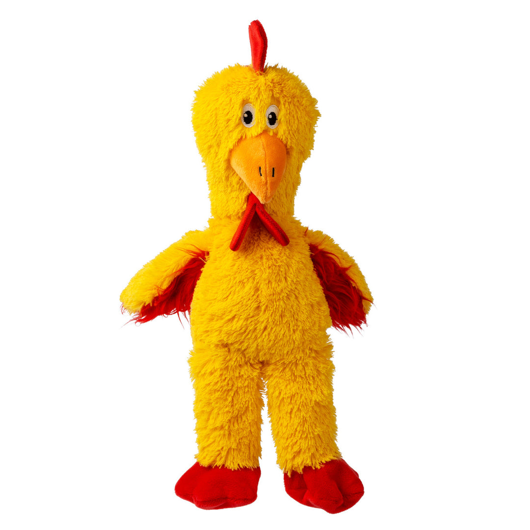 Kong - Knots Poulet - Jouet Interactif en Peluche avec Couineur pour Chiens