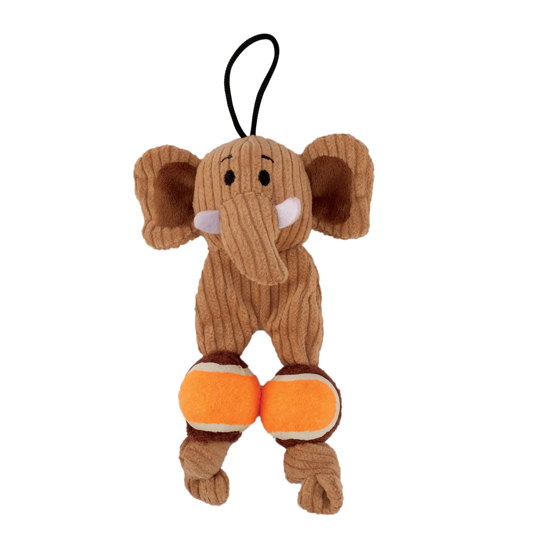 Mojo Naturals Zeus - Bambin avec Mini Balles de Tennis 18.75 cm - Jouet en Peluche pour Chiens