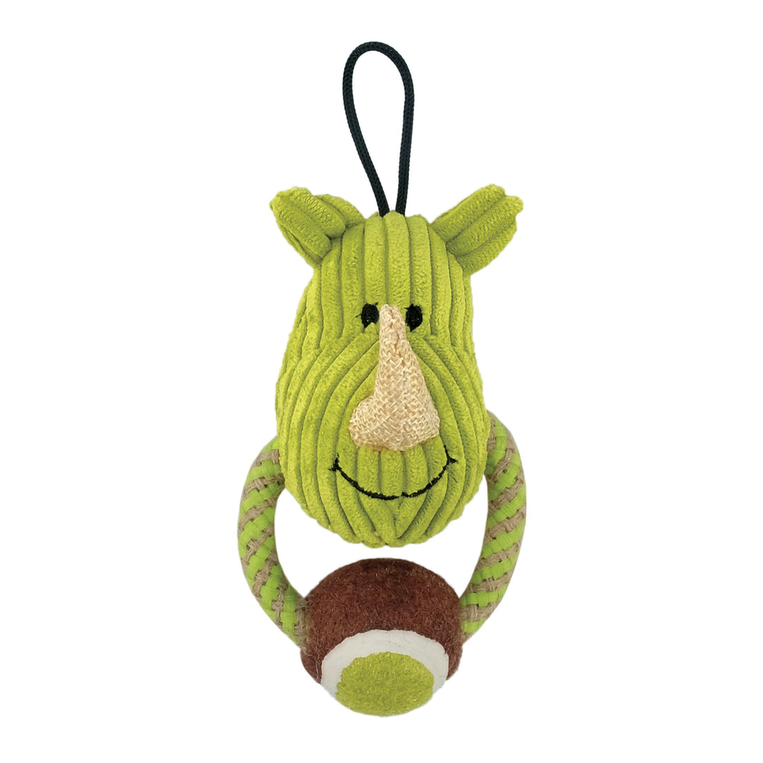 Mojo Naturals Zeus - Heurtoirs avec Balle de Tennis 12 cm - Jouet en Peluche pour Chiens