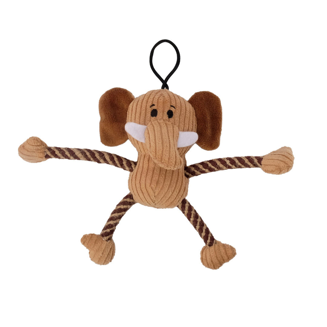 Mojo Naturals Zeus - Copains avec Cordes Coulissantes 17.5 cm - Jouet en Peluche pour Chiens