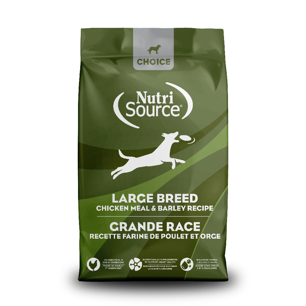 NutriSource Choice - Chien Grande Race Poulet et Orge - Nourriture Sèche pour Chiens